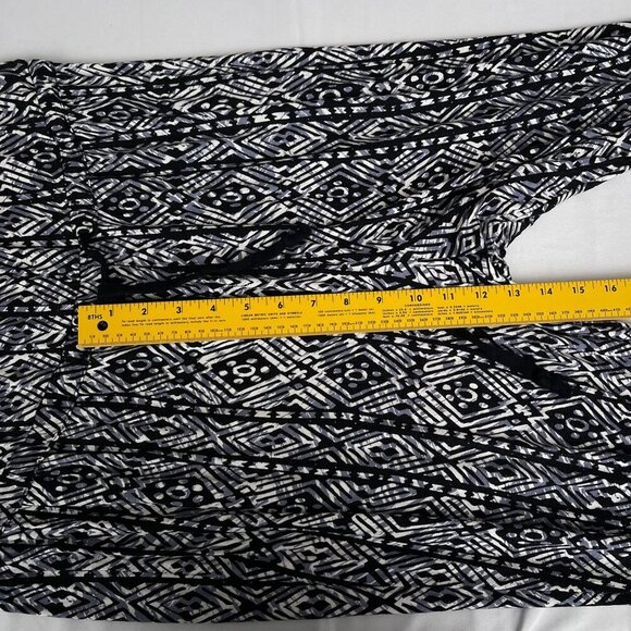 Ambiance Strapless Black White Geometric Print Jumpsuit Drawstring Waist‎ Large - Picture 9 of 12